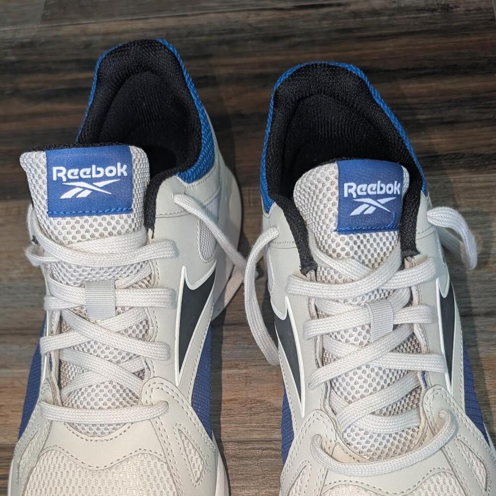 Reebok white and blue sneakers